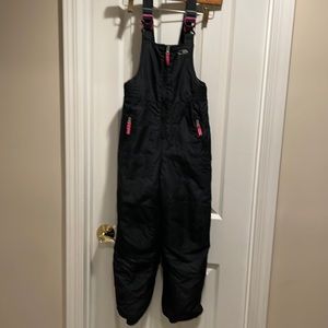 Champion girls black adjustable strap ski bibs pants snowboard size 6/6x